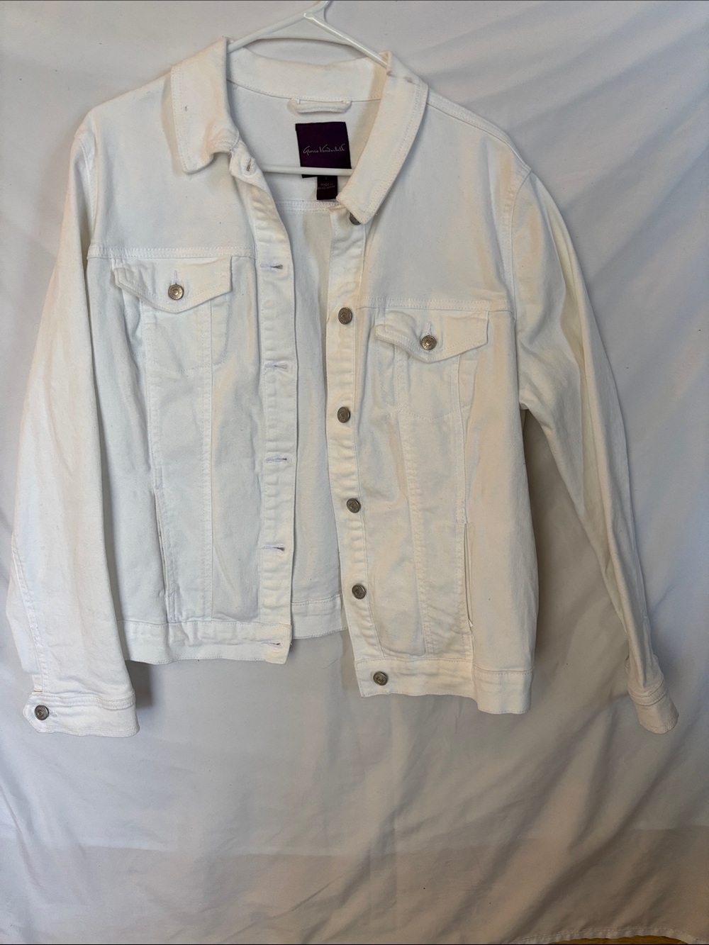 Gloria Vanderbilt White Denim Jean Jacket